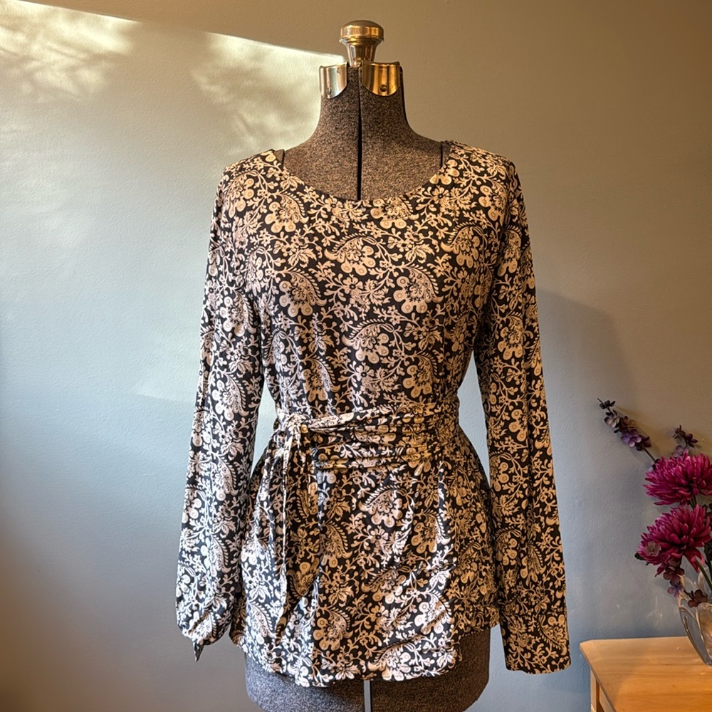 Loft Floral Tie Blouse